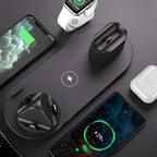6-in-1 Wireless Fast Charging Dock Station for iPhone & Smart Devices – 10W/15W USB Charging Pad