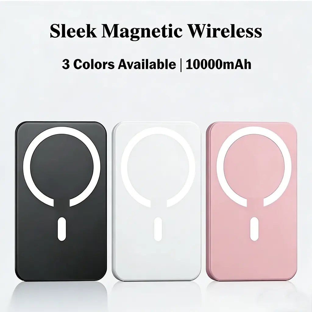 3In1 10000Mah Magnetic Power Bank , 15W Wireless Charging, Suitable for Iphone 12-17 Pro Max Series, 5000 Powerbank Chargeable Smartphone Travel Battery Pack，Black，White，Pink