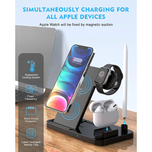 4-in-1 Fast Charging Station – Wireless Power Dock