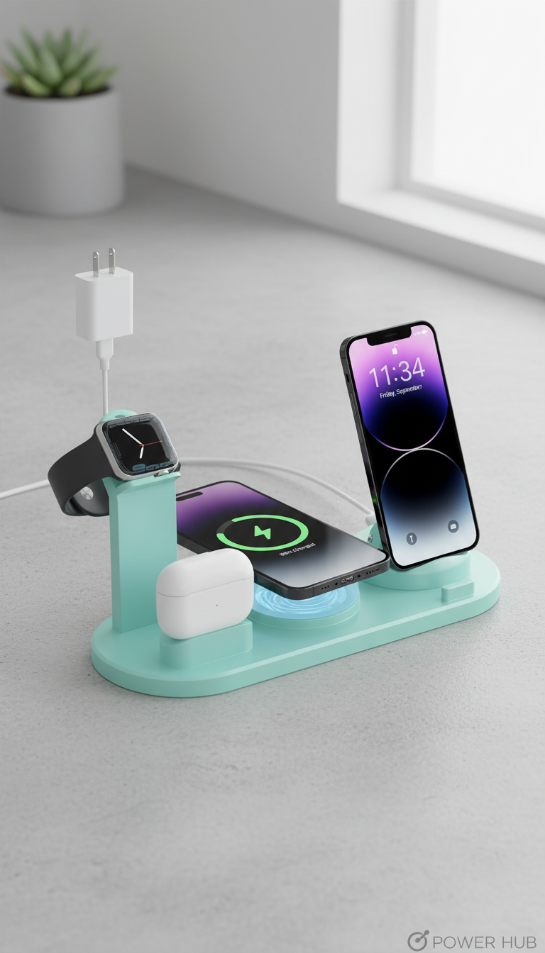 4-in-1 Fast Charging Station – Wireless Power Dock